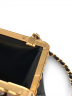 Pearl-Trim Quilted Evening Bag