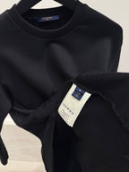 Flock Print Gradient Long-Sleveed Crewneck