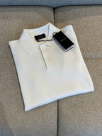Silk Cotton Polo Shirt with Embroidery