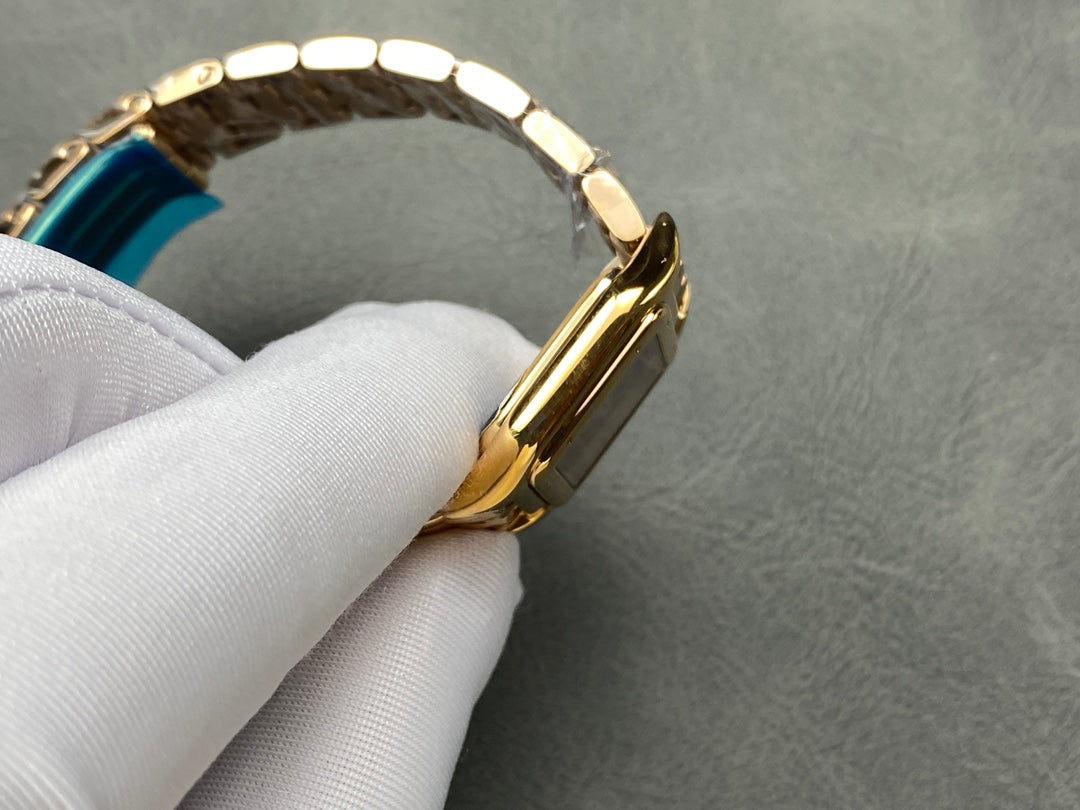 Panthère Style Gold-Tone Square Watch – 22mm