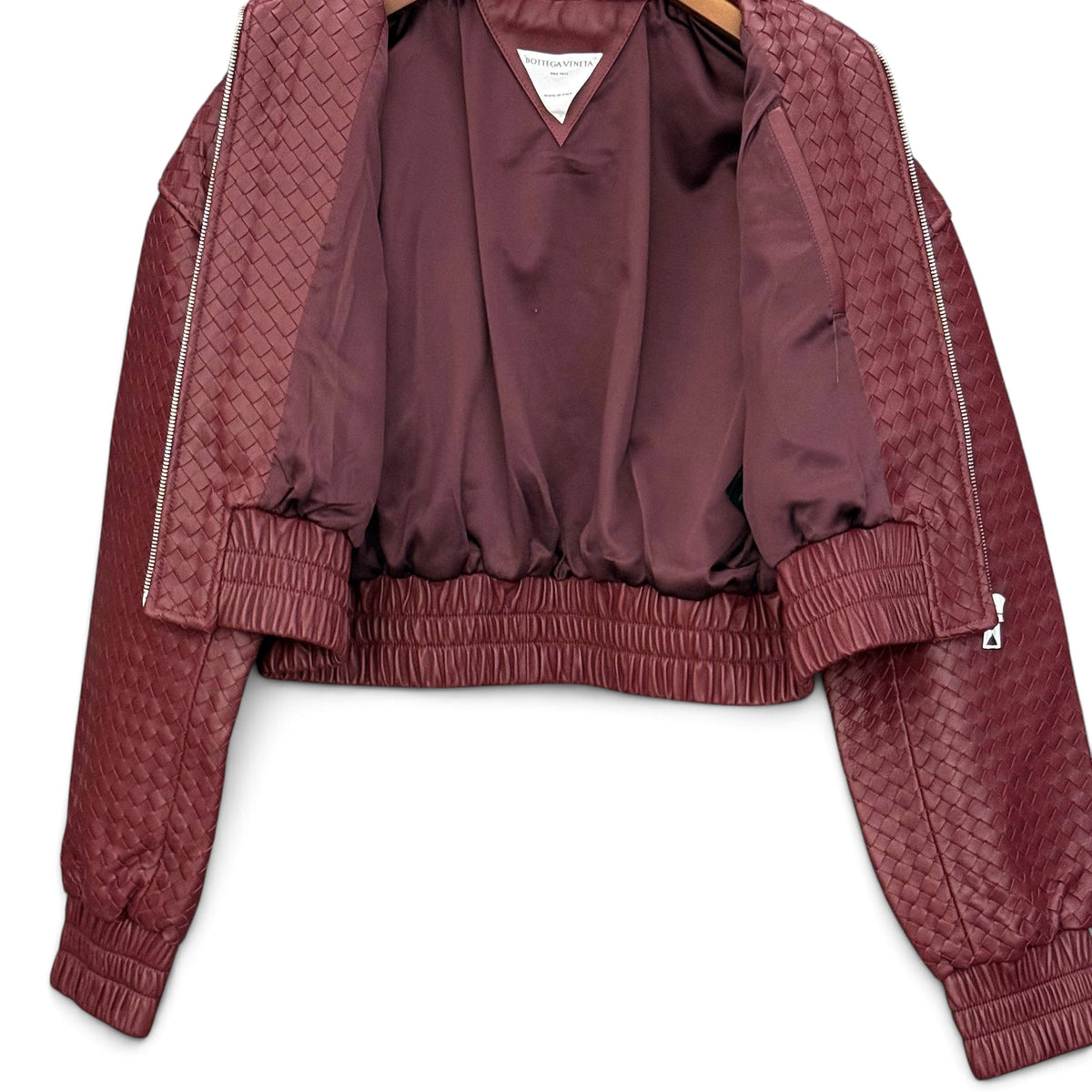 Intrecciato Leather Blouson Genuine Leather Jacket