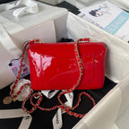 Camellia Patent Flap Bag