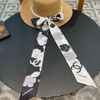 Woven Straw Hat with Pearl Band and Silk Bow Detail