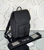 Saddle Backpack with Flap in Oblique Jacquard Backpack
