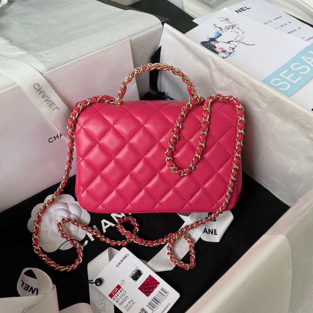 Diamond Handle Flap Bag
