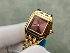 Panthère Style Gold-Tone Square Watch – 22mm