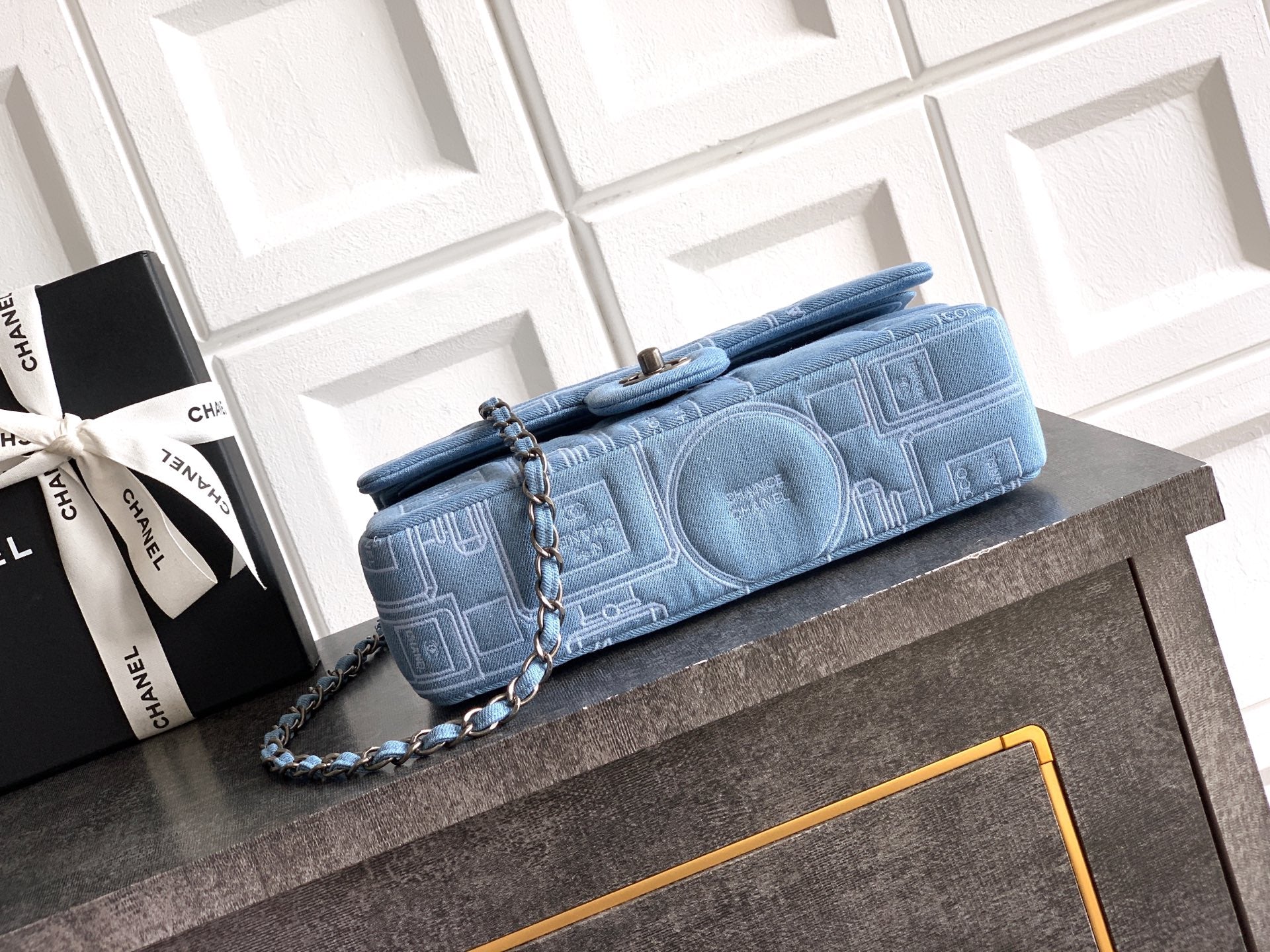 Denim Classic Flap Chain Shoulder Bag