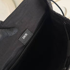 Saddle Backpack with Flap in Oblique Jacquard Backpack