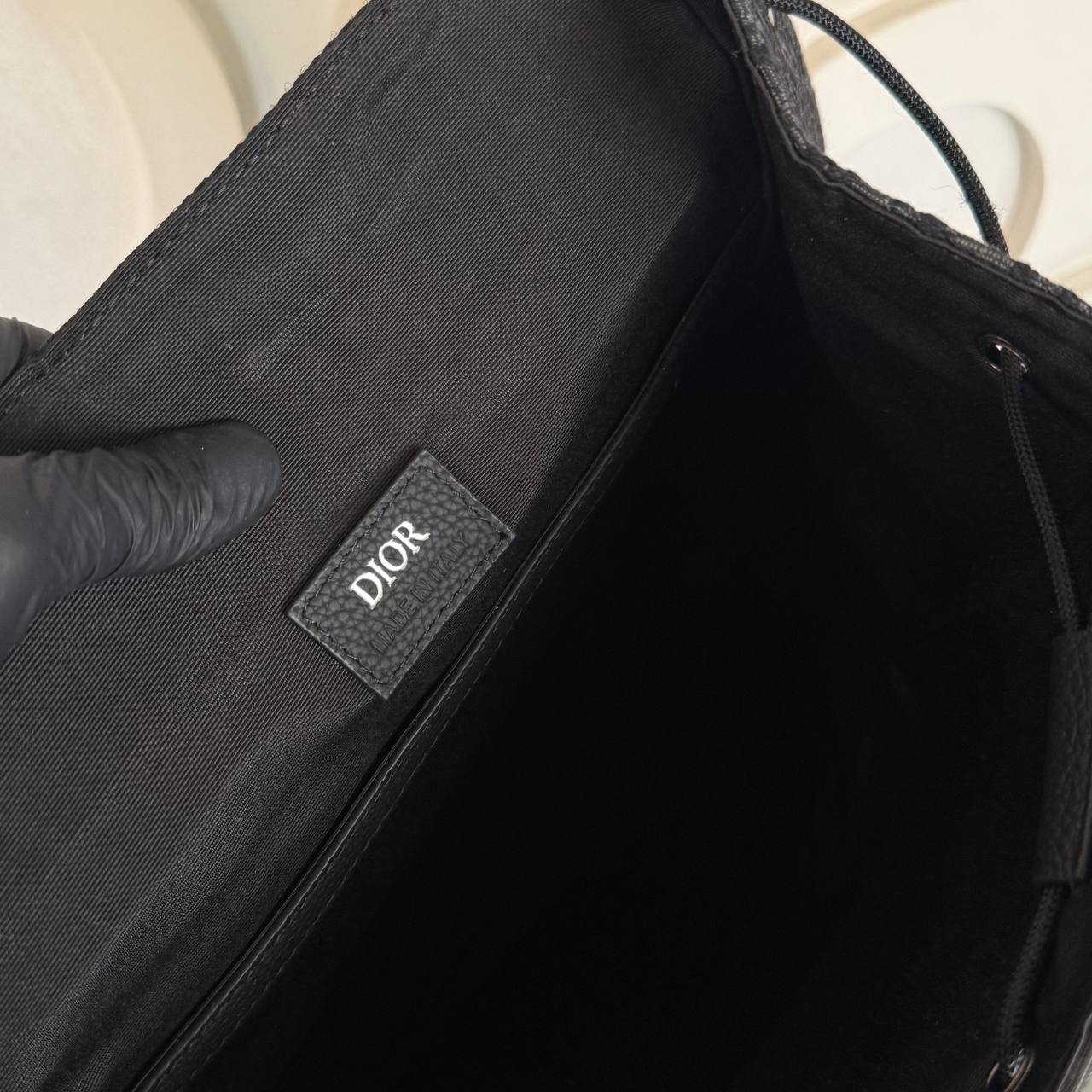 Saddle Backpack with Flap in Oblique Jacquard Backpack