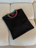 Cotton Jersey T-shirt With Embroidery Black