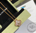 Alhambra Grey Mother of Pearl Clover Necklace with Center Stone