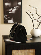 Suede Quilted Chain Underarm Bag