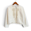 Cashmere Embroidered Jacket with Lambskin Slab