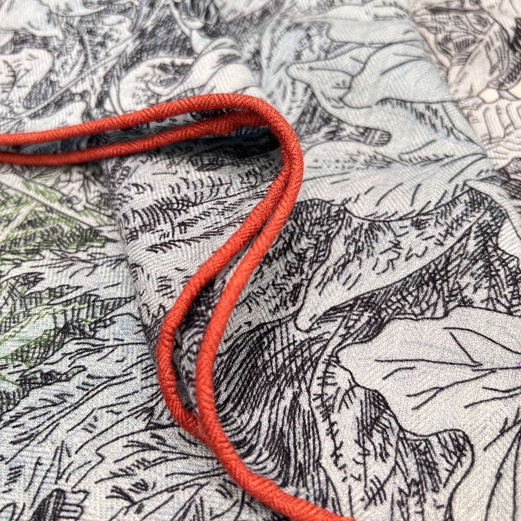 “Francois Houtin” Botanical Garden Cashmere & Silk Shawl 136 x 137 cm