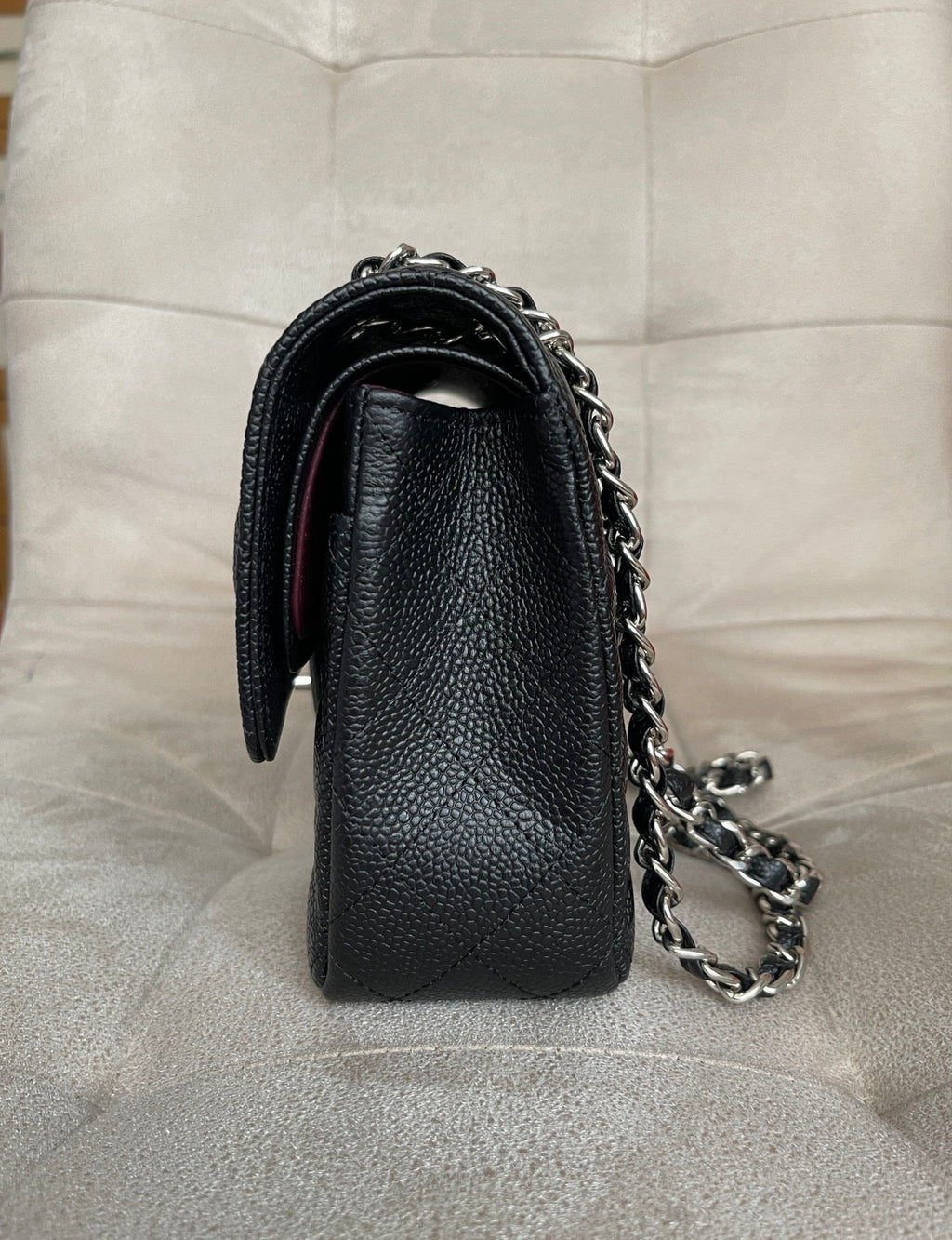 2.55 Classic Double Flap Bag - Black Caviar, Silver hardware