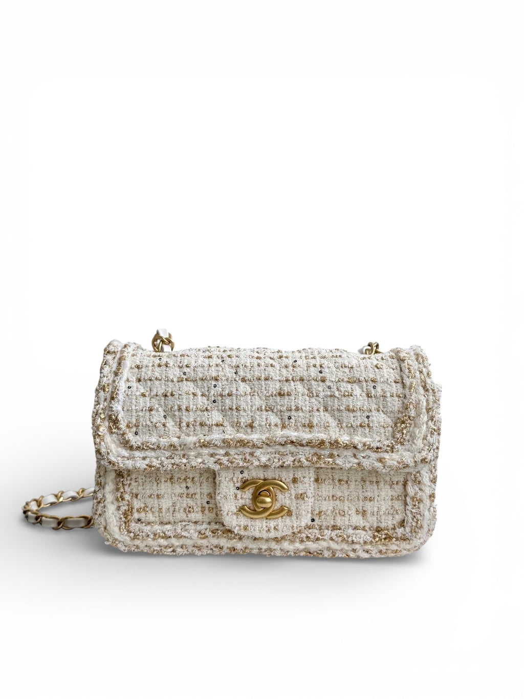 26 Tweed Flap Shoulder Bag