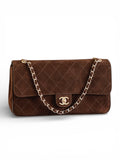 Quilted Suede Chain Shoulder Bag