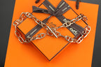 Farandole Pavé Anchor Link Necklace – 47cm Rose Gold-Tone