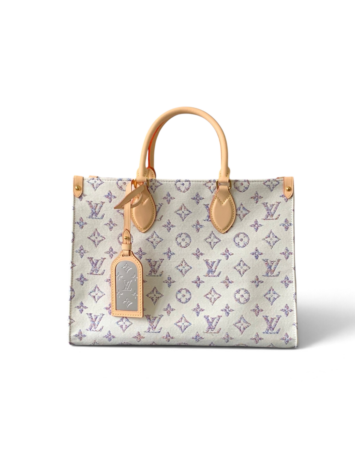 SWORD LUXURY Louis Vuitton OnTheGo MM çanta, çok renkli monogram kaplamalı kanvas ve deri detaylı şık tasarım.