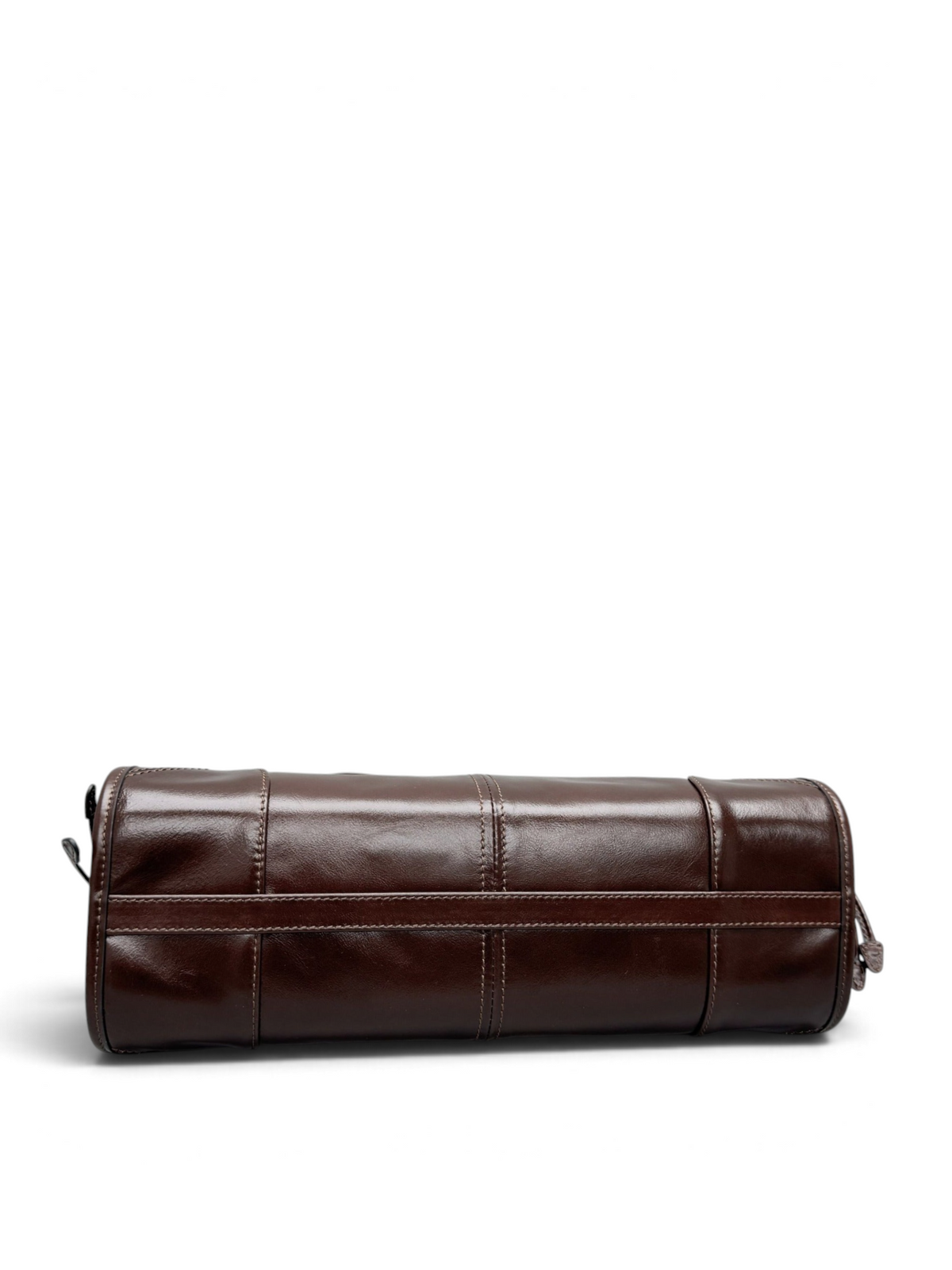 Dark chocolate leather shoulder bag, style 6971