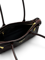Dark chocolate leather shoulder bag, style 6971