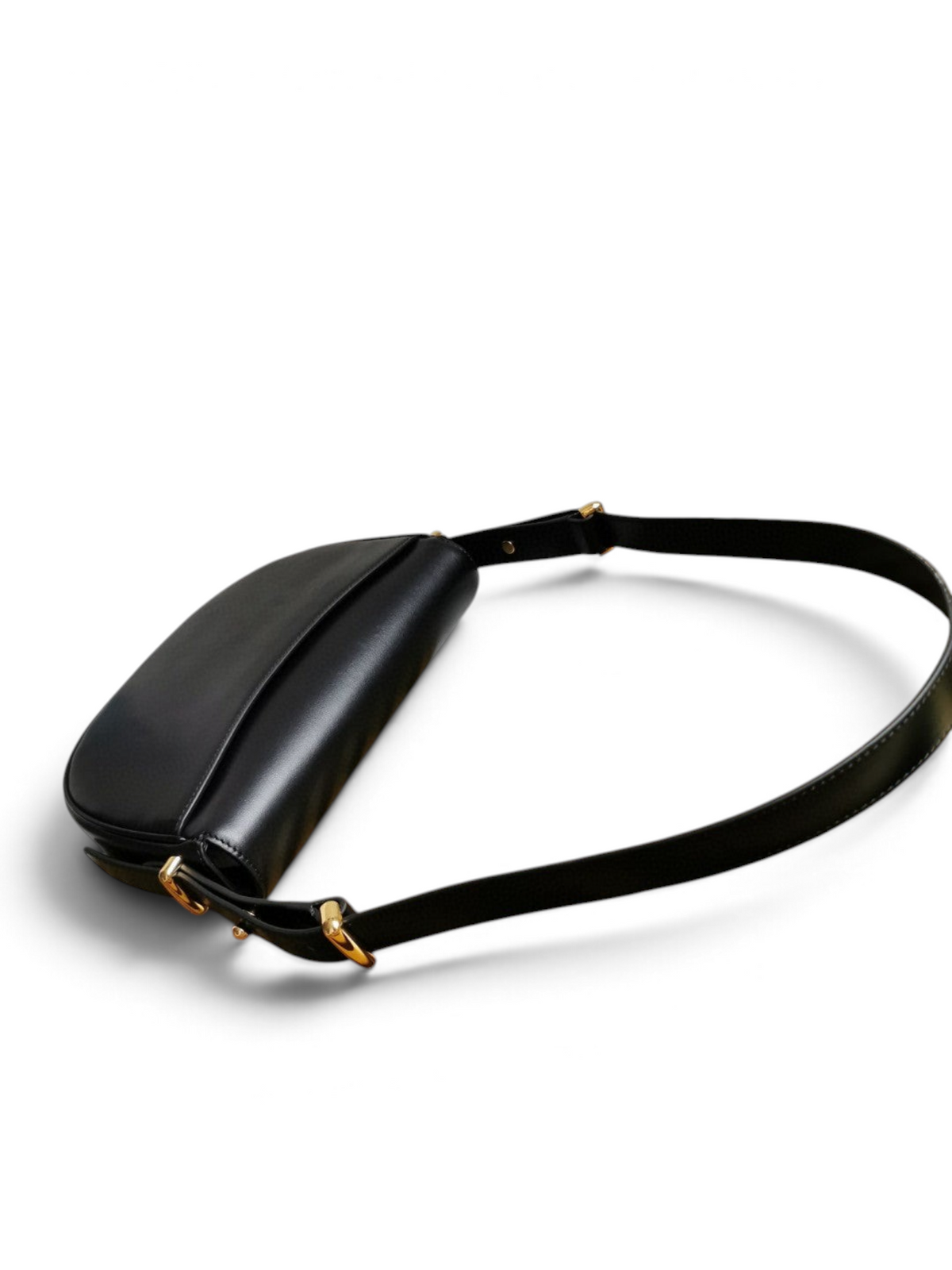 Moon Leather Shoulder Bag - Black - View 5