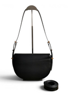 Moon Leather Shoulder Bag - Black - View 2