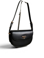 Moon Leather Shoulder Bag - Black - View 3