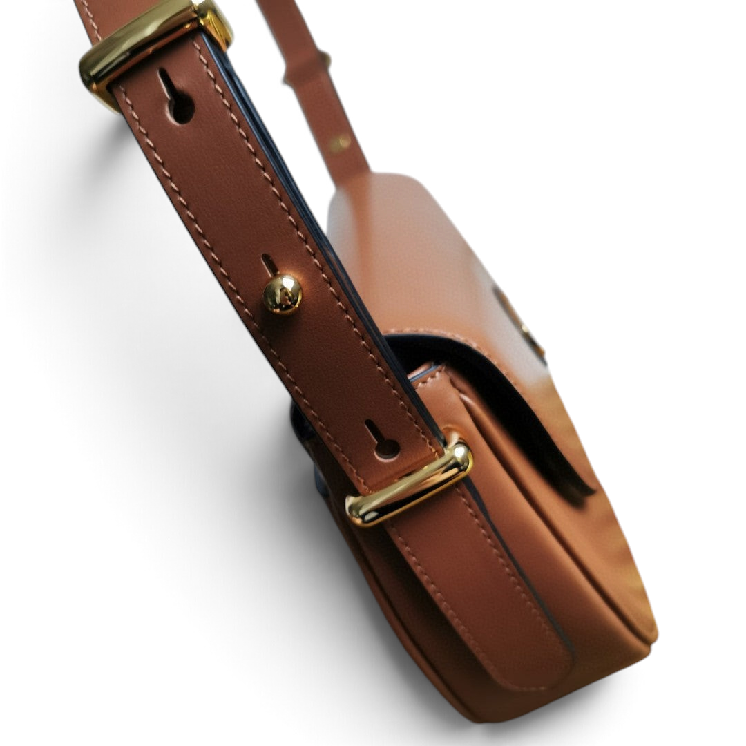 Moon Leather Shoulder Bag - Caramel - View 8