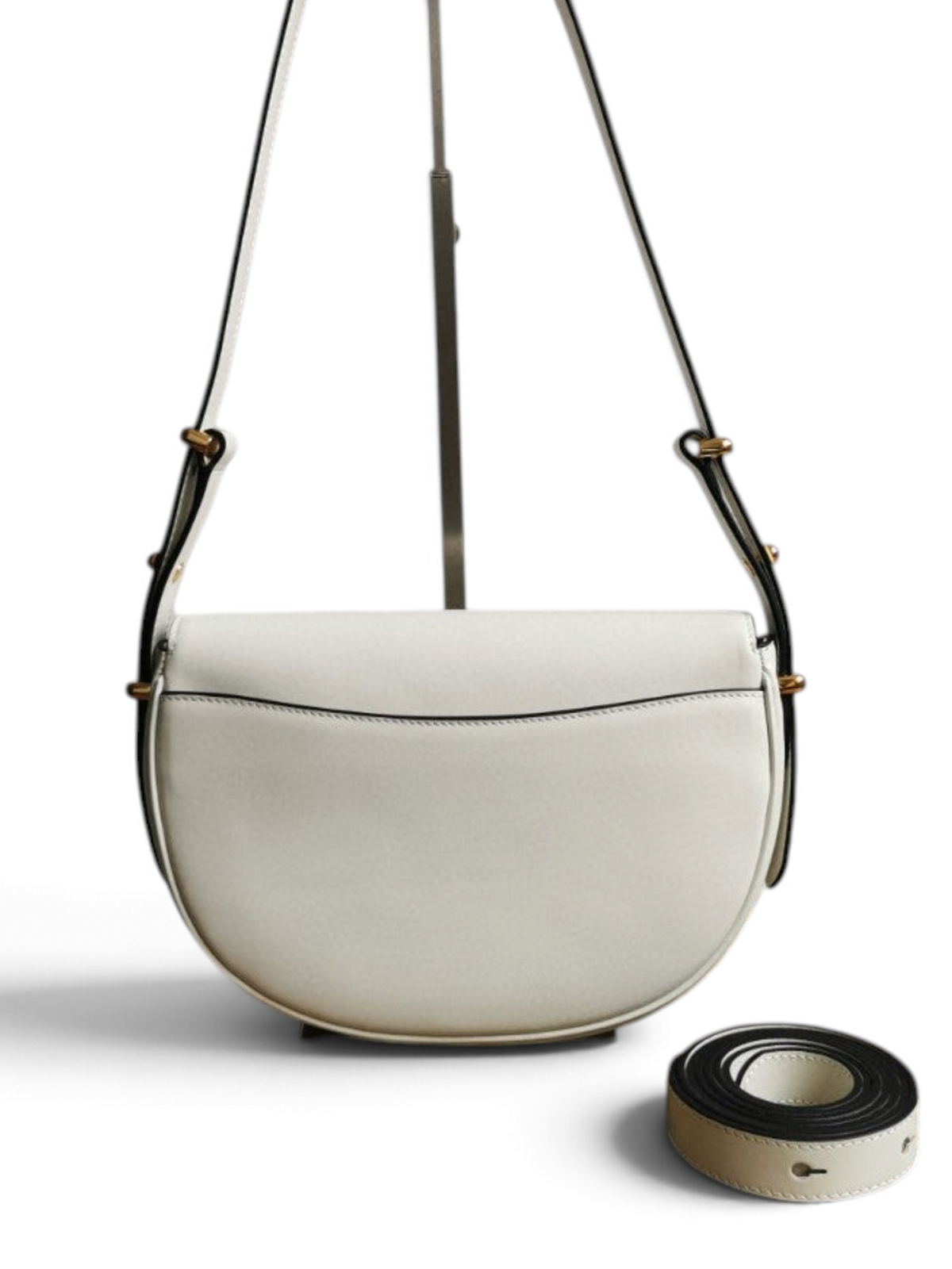 Moon Leather Shoulder Bag - White - View 5