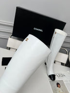 High-Heel Leather Knee-High Boots