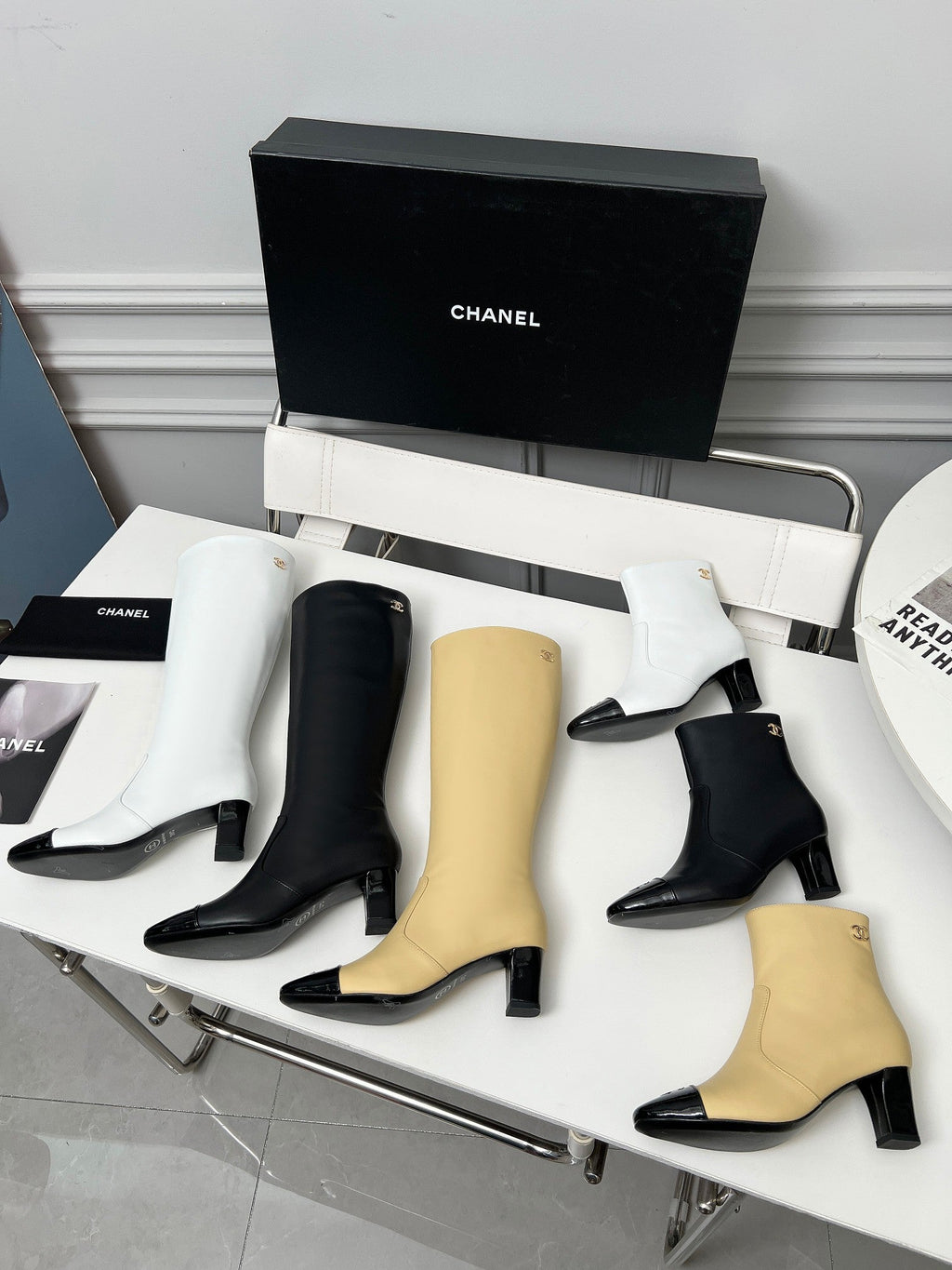 High-Heel Leather Knee-High Boots