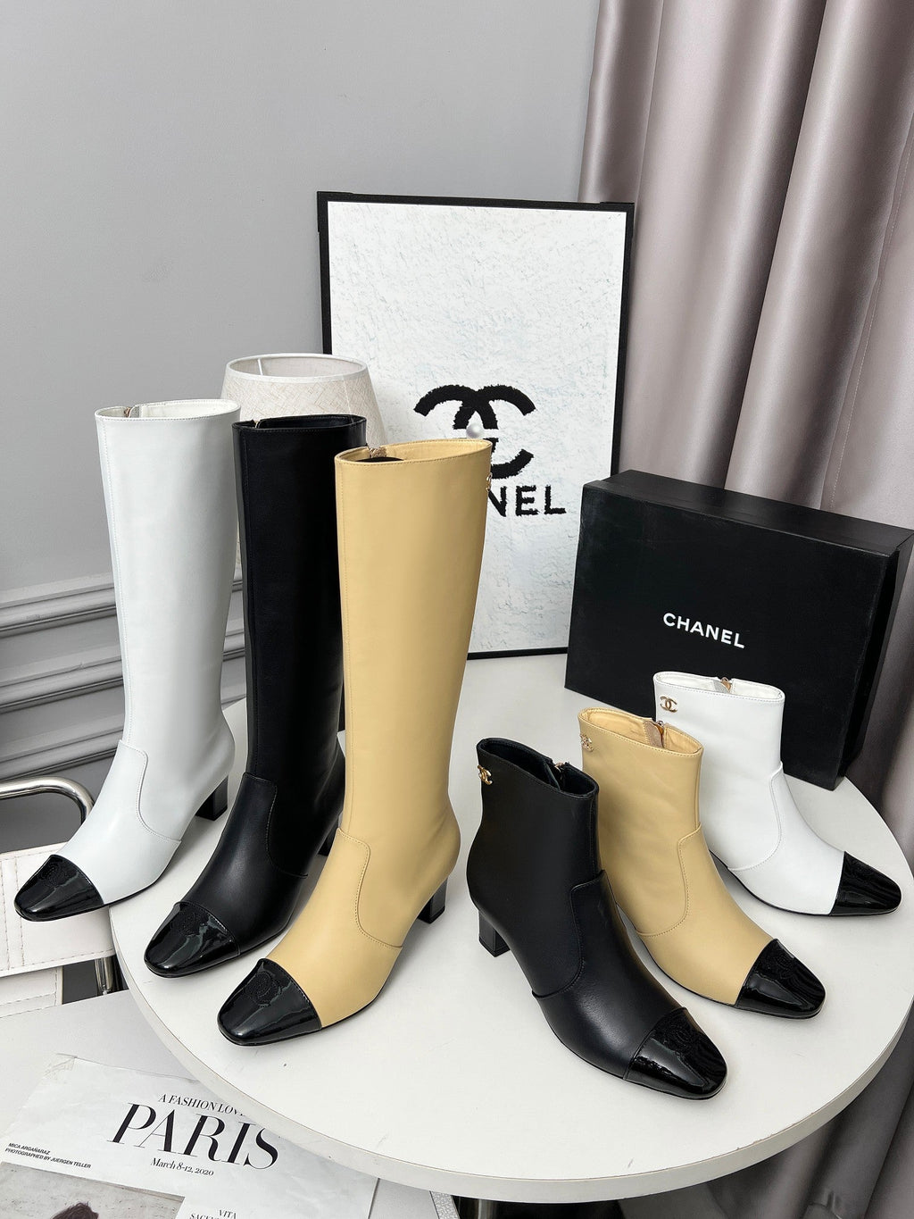 High-Heel Leather Knee-High Boots