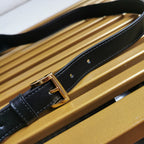 Moon Leather Flap Shoulder Bag - Black - View 6