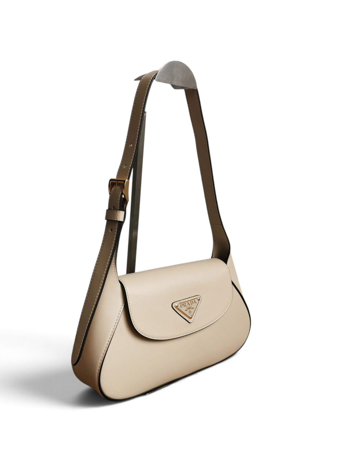Moon Leather Flap Shoulder Bag - Pumice Grey - View 2