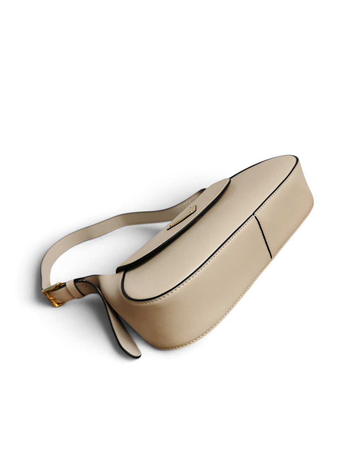 Moon Leather Flap Shoulder Bag - Pumice Grey - View 4