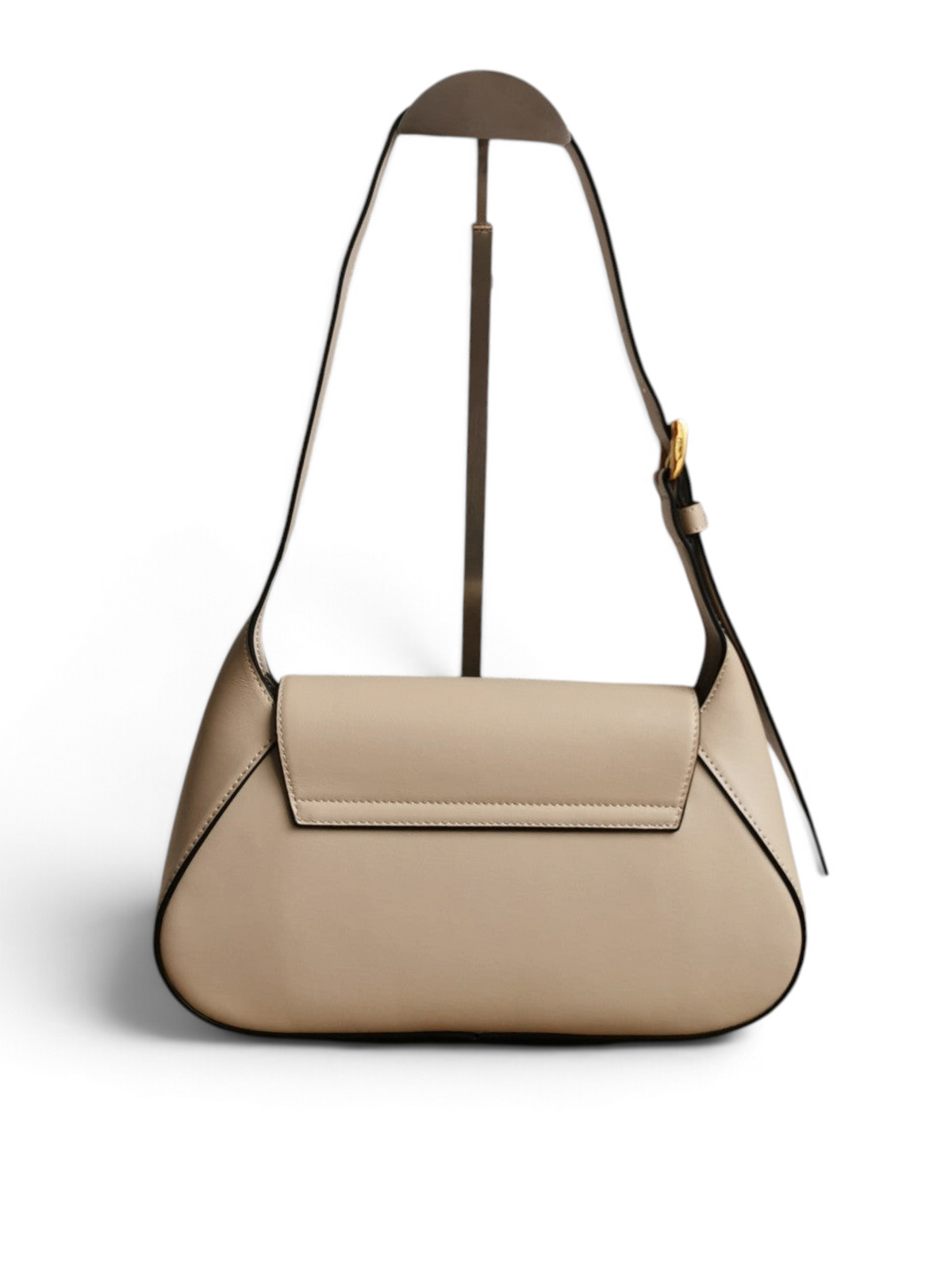 Moon Leather Flap Shoulder Bag - Pumice Grey - View 5