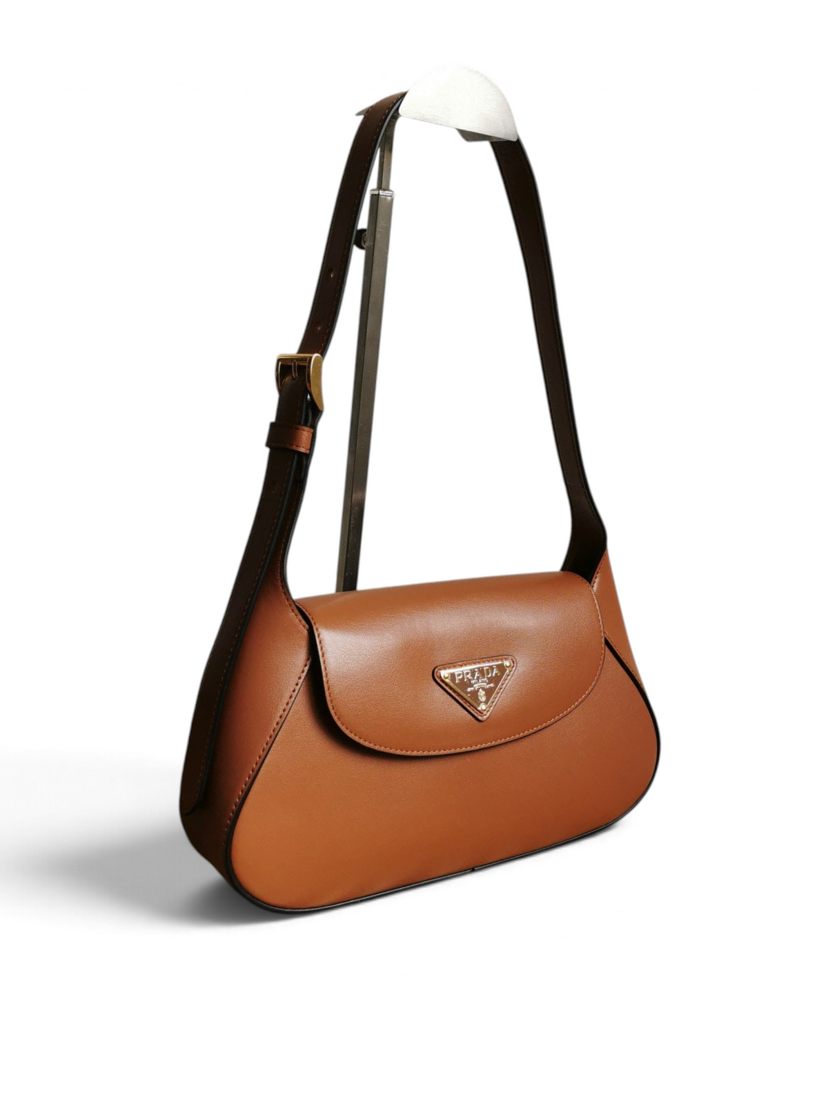 Moon Leather Flap Shoulder Bag - Caramel - View 2