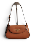 Moon Leather Flap Shoulder Bag - Caramel - View 1