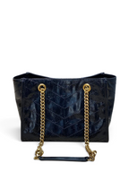 Saint Laurent Niki Small Shopping Bag in Black Waxed calfskin Leather - Detail View 3