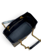 Saint Laurent Niki Small Shopping Bag in Black Waxed calfskin Leather - Detail View 8