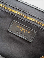 Saint Laurent Niki Small Shopping Bag in Black Waxed calfskin Leather - Detail View 9