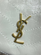 Saint Laurent Niki Small Shopping Bag in Ivory Waxed calfskin Leather - Detail View 6