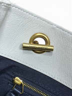 Saint Laurent Niki Small Shopping Bag in Ivory Waxed calfskin Leather - Detail View 7