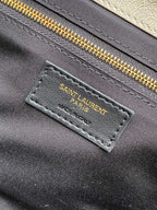 Saint Laurent Niki Small Shopping Bag in Ivory Waxed calfskin Leather - Detail View 9