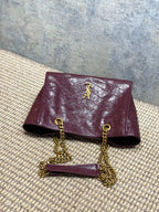 Saint Laurent Niki Small Shopping Bag in Burgundy Waxed calfskin Leather - Detail View 5