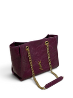 Saint Laurent Niki Small Shopping Bag in Burgundy Waxed calfskin Leather - Detail View 2