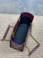 Saint Laurent Niki Small Shopping Bag in Burgundy Waxed calfskin Leather - Detail View 8