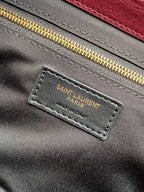 Saint Laurent Niki Small Shopping Bag in Burgundy Waxed calfskin Leather - Detail View 9