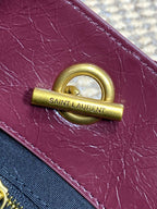 Saint Laurent Niki Small Shopping Bag in Burgundy Waxed calfskin Leather - Detail View 7